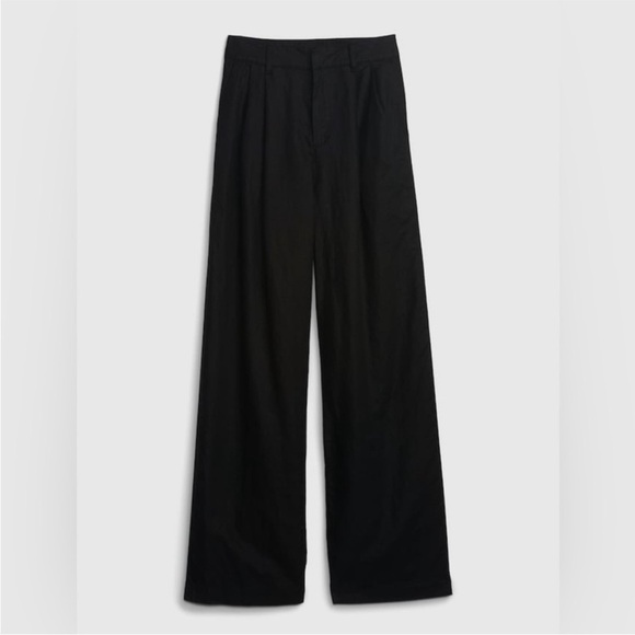NWT! GAP Black High Rise Linen-Cotton Pleated Wide Leg Pants  - Multiple Sizes🔹 - Picture 7 of 11